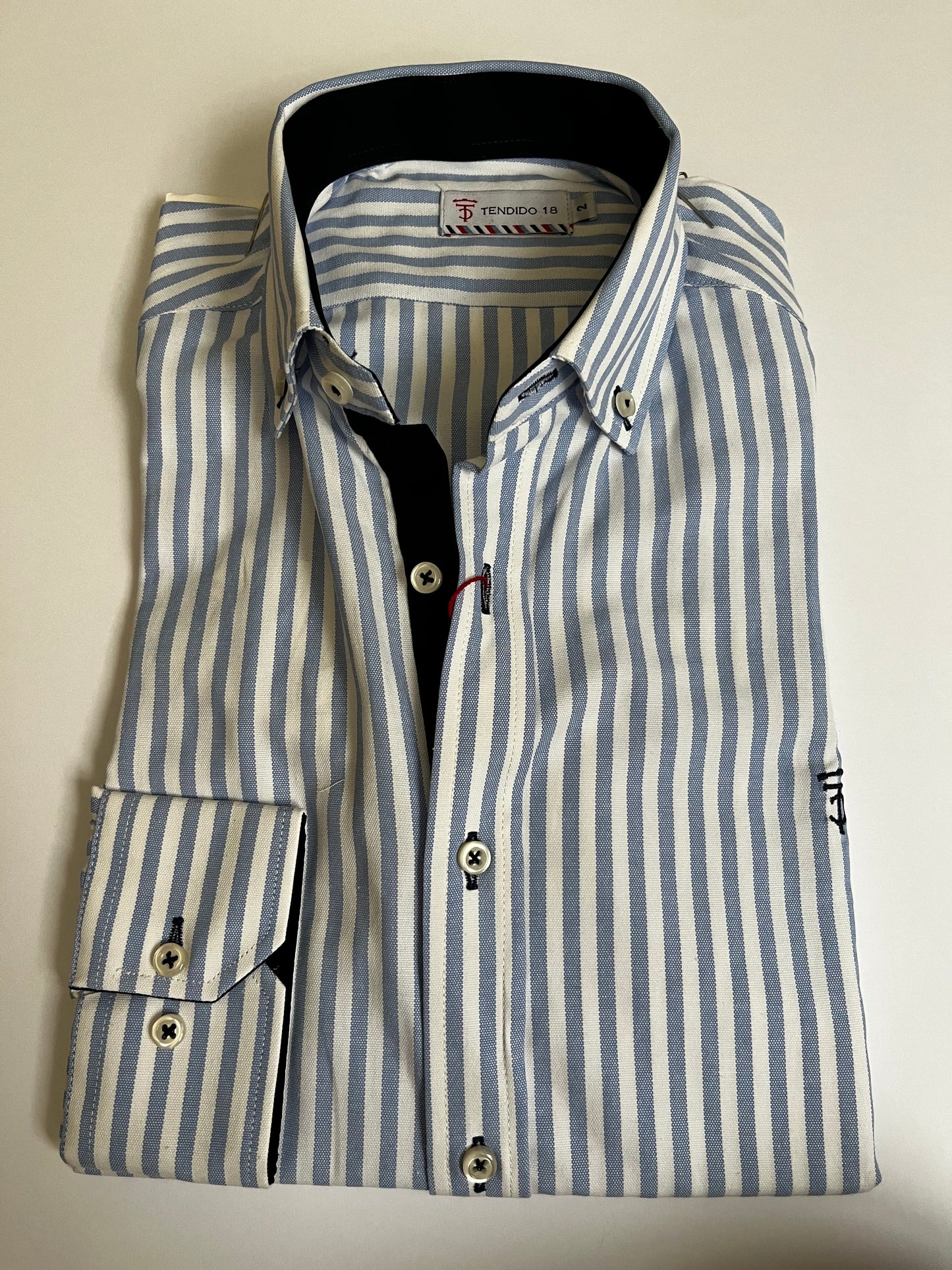 Camisa rayas celeste oxford