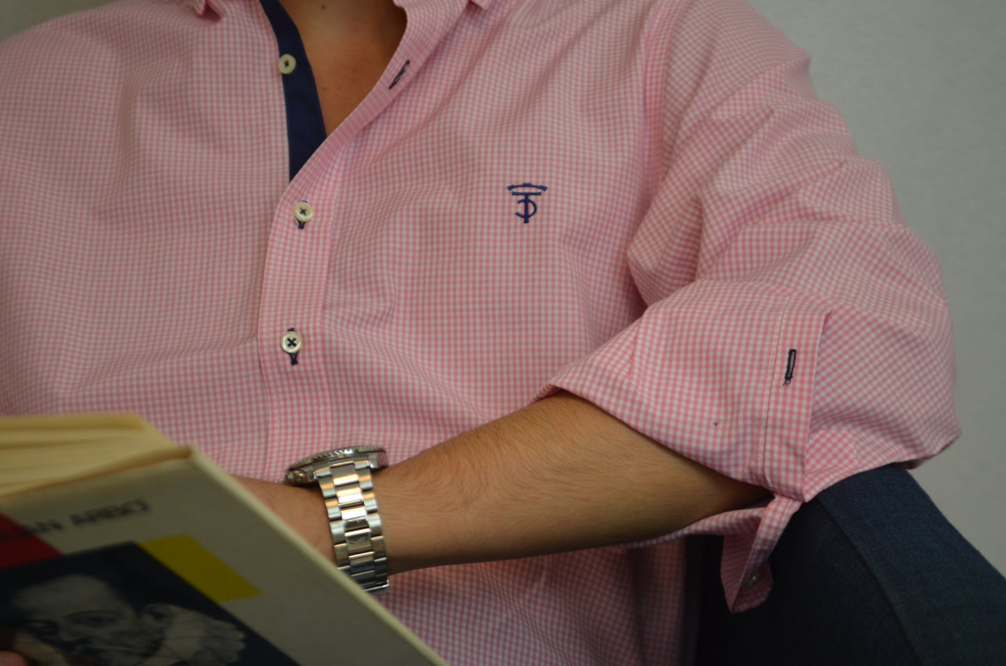 Camisa Cuadrito Vichy Rosa