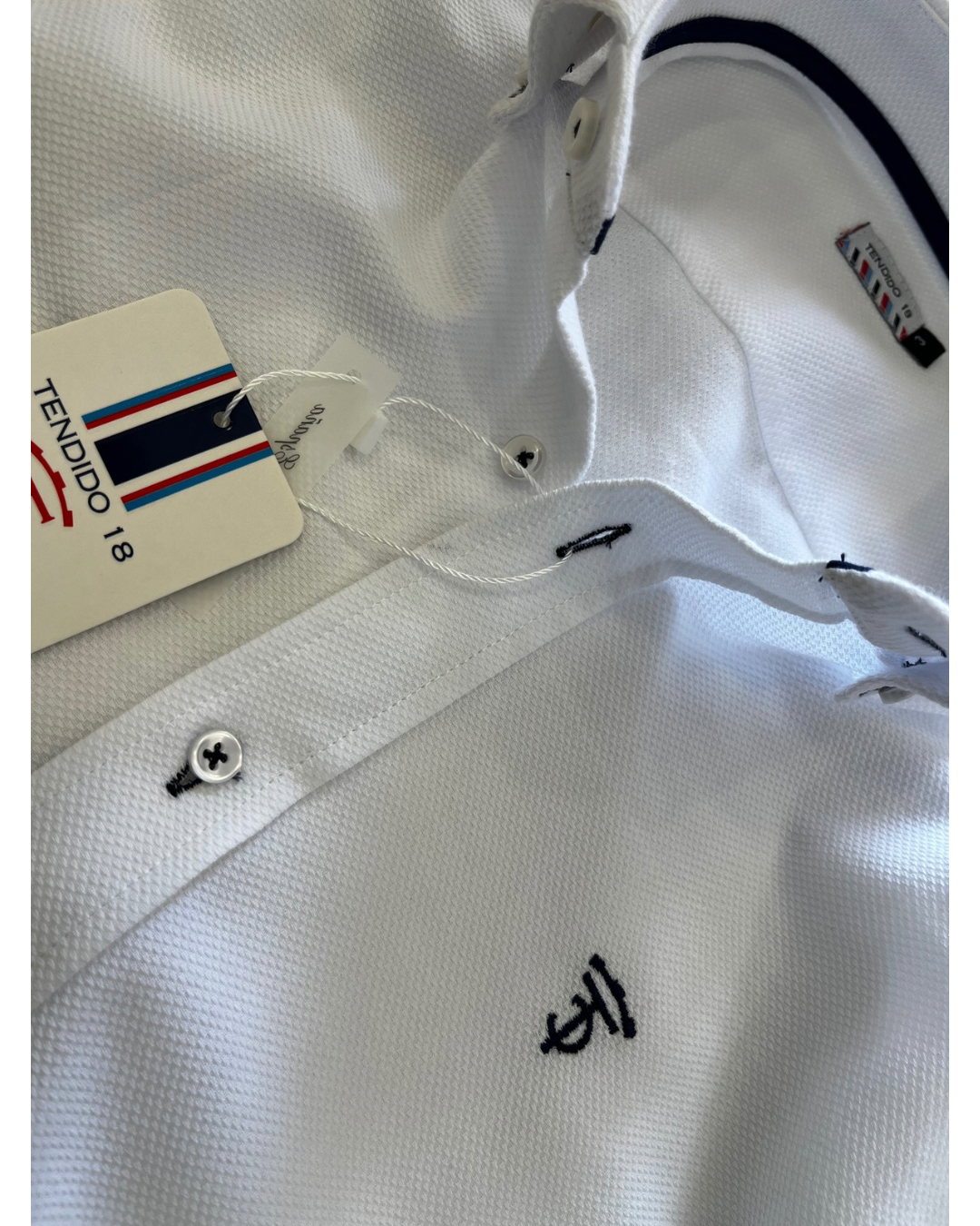 Camisa Oxford Piqué Blanca