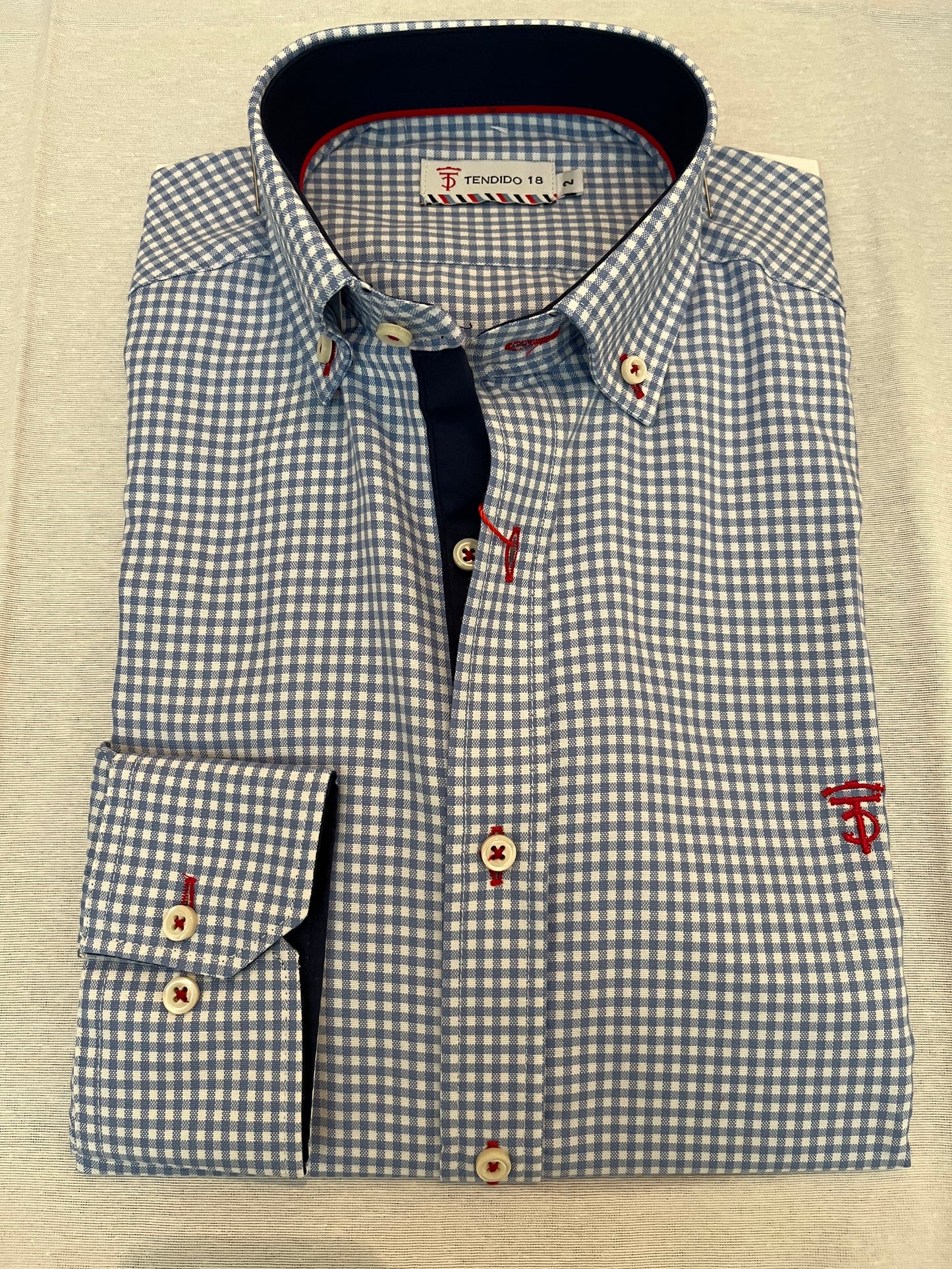 Chemise vichy bleue