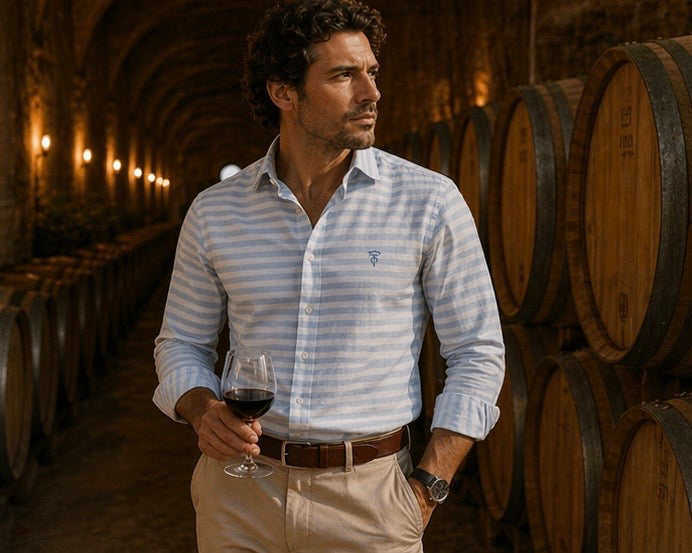 Camisa rayas celestes