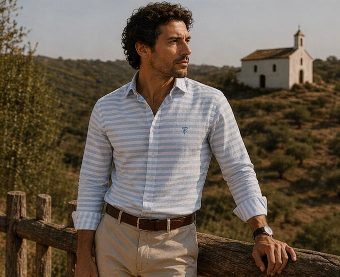 Camisa rayas celestes