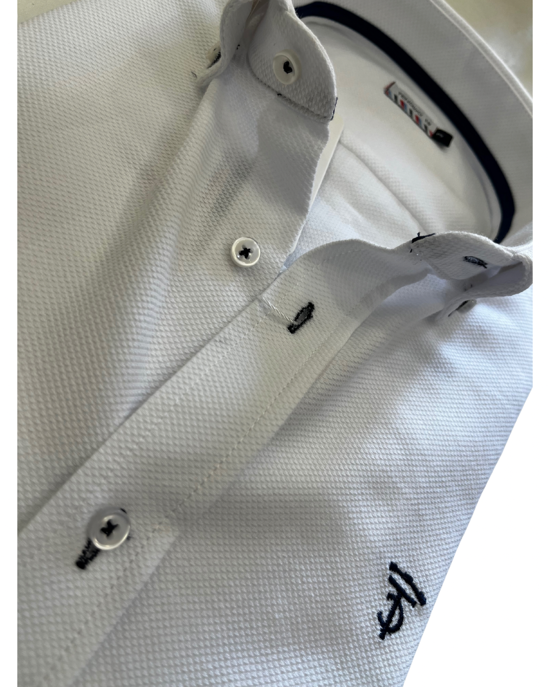 Camisa Oxford Piqué Blanca