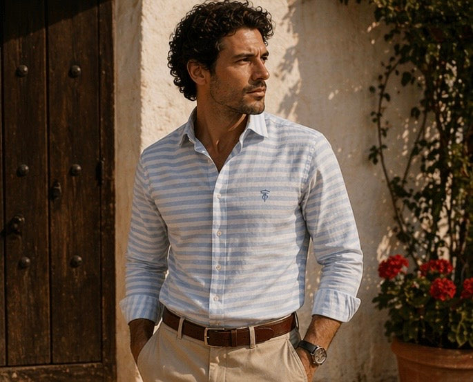 Camisa rayas celestes