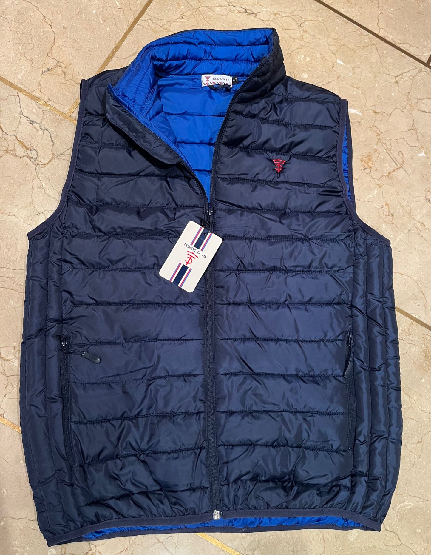 Navy blue vest with blue